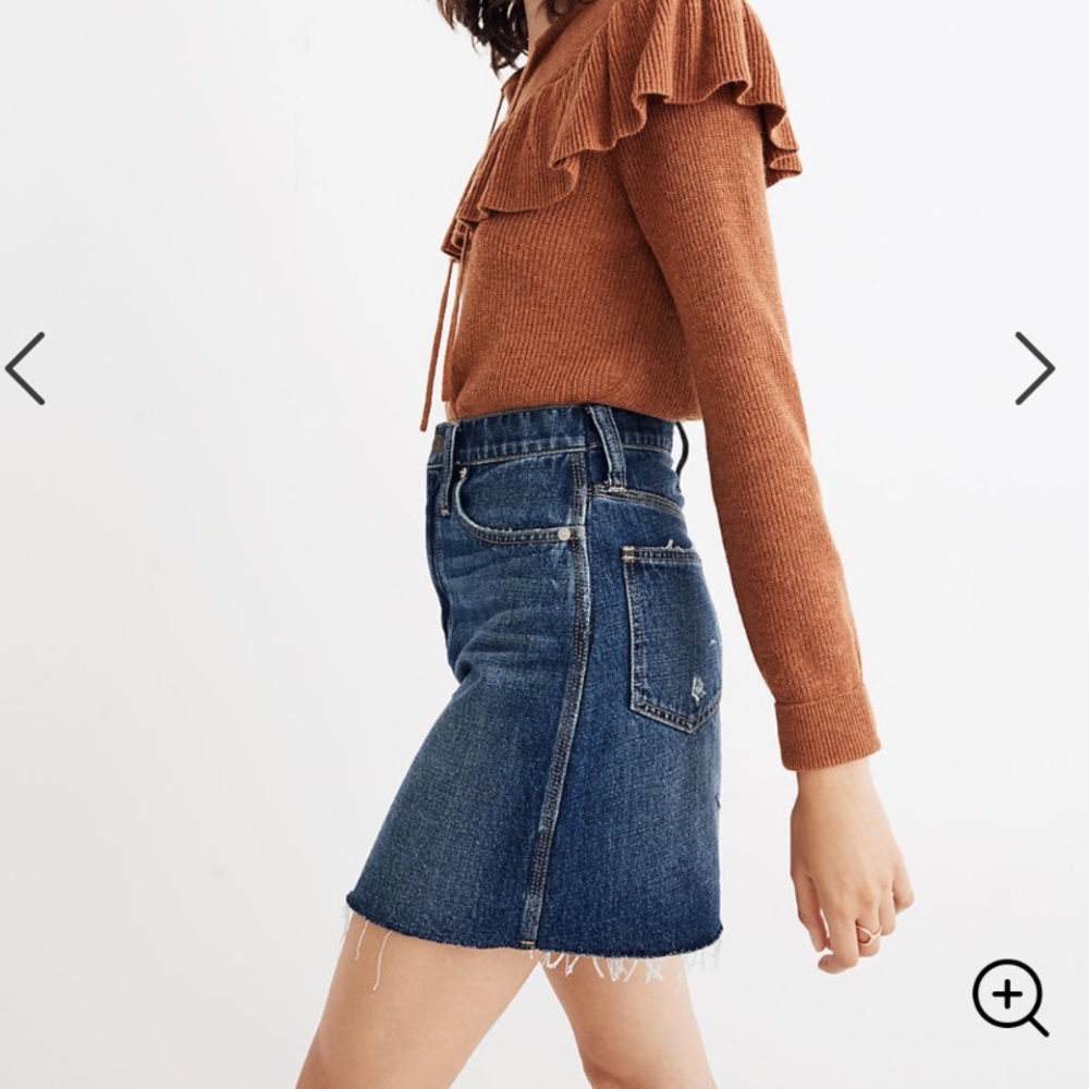 4. Madewell Rigid Denim Mini Skirt Reworked Edition - Picture 5 of 11